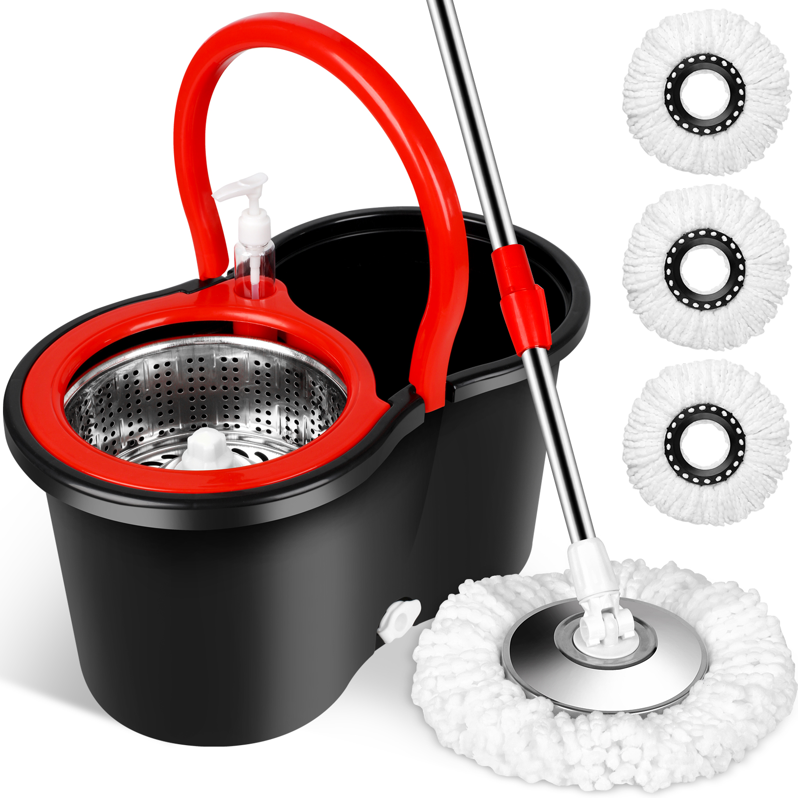 Black & Red Mop Bucket