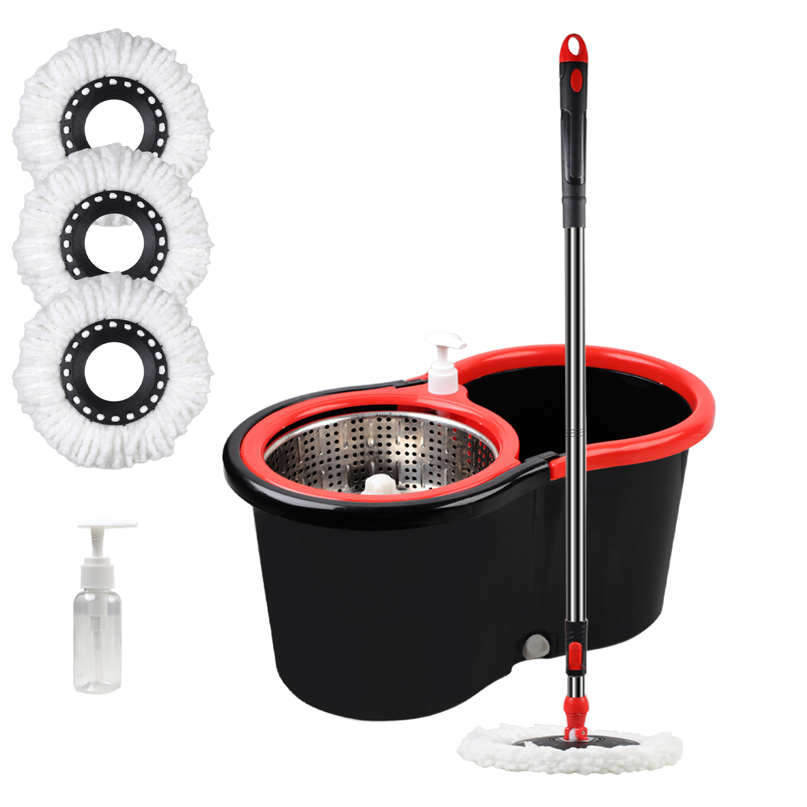 Black Bucket with Black Tray
